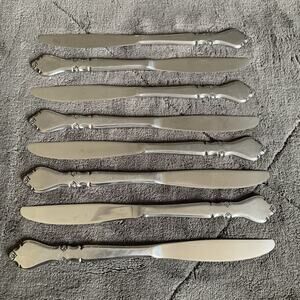 Stanley Roberts DORCHESTER Stainless Rogers Burnished Flatware 9” Dinner Knifes